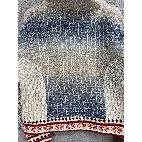 Anthropologie Abstract Hoody Size XSmall Blue Pullover Tassel Sweater - Picture 6 of 10